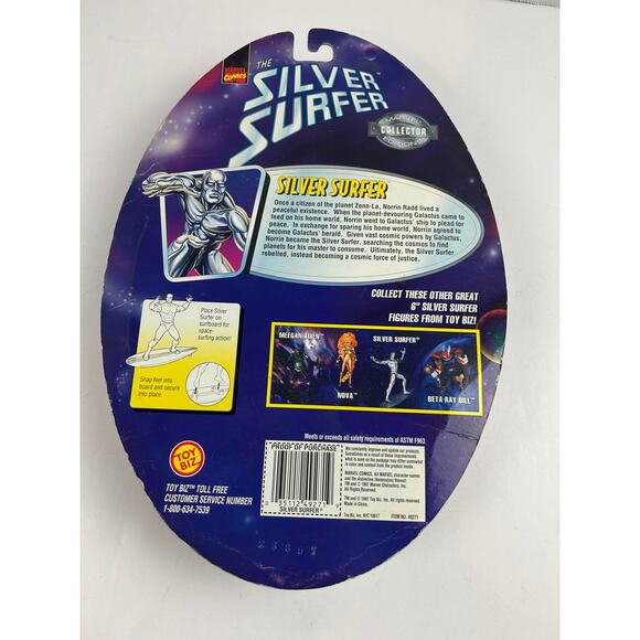 Marvel Toy Biz Silver Surfer 30th Anniversary Series Figure w/ Cosmic Surfboard - Picture 3 of 5